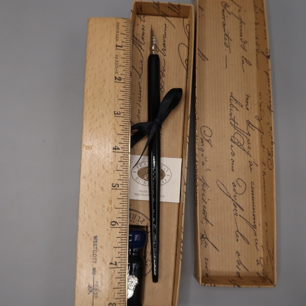 Francesco Rubinato 90's Vintage Wooden Fountain pen Ink Made in Italy